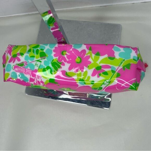 Lilly Pulitzer for Estee Lauder Floral Print Pink Multicolor Small Makeup Bag - Picture 4 of 7
